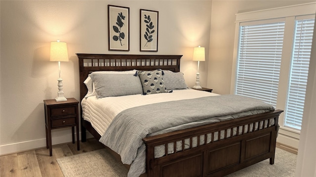 bedroom featuring light hardwood / wood-style floors