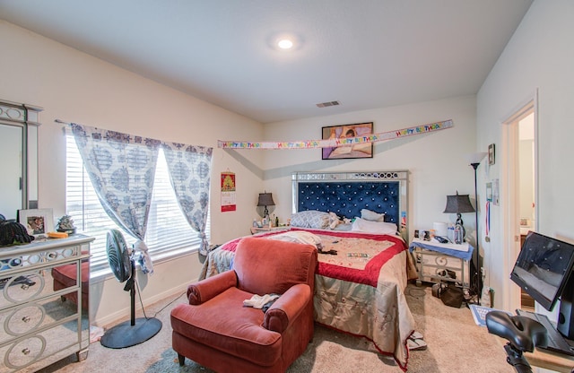 bedroom with carpet