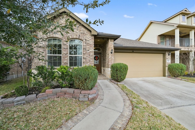 view of front of house with a garage