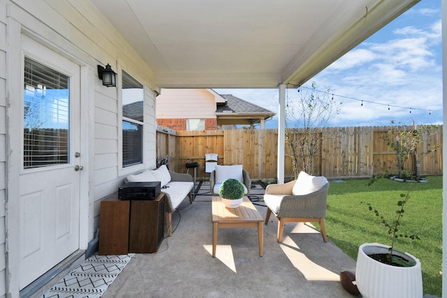 view of patio / terrace with an outdoor hangout area