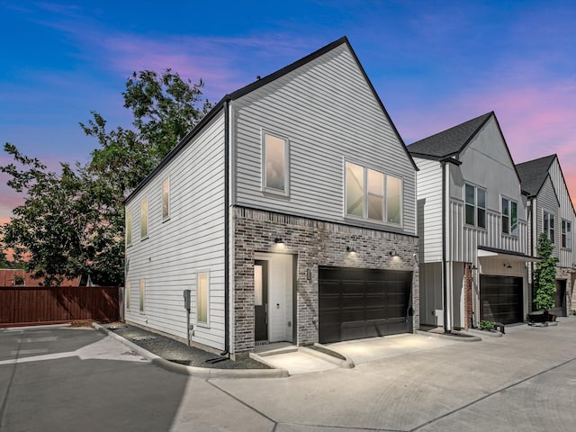 view of front of home featuring a garage