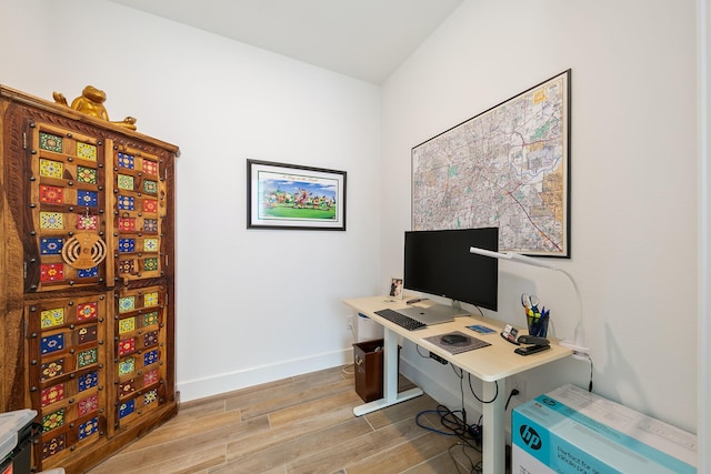 office featuring light hardwood / wood-style flooring