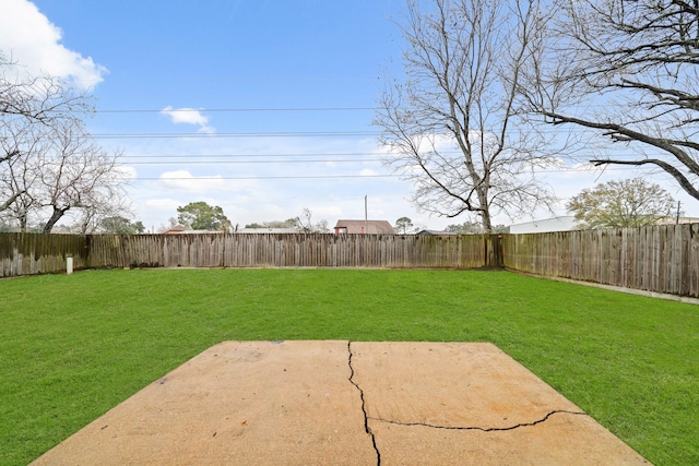 view of yard with a patio area