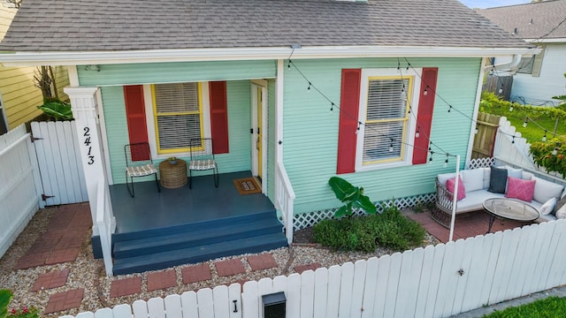 exterior space featuring covered porch