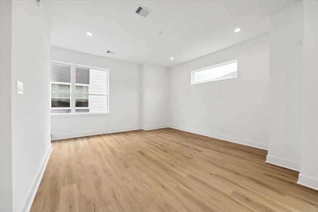 empty room featuring light wood-type flooring