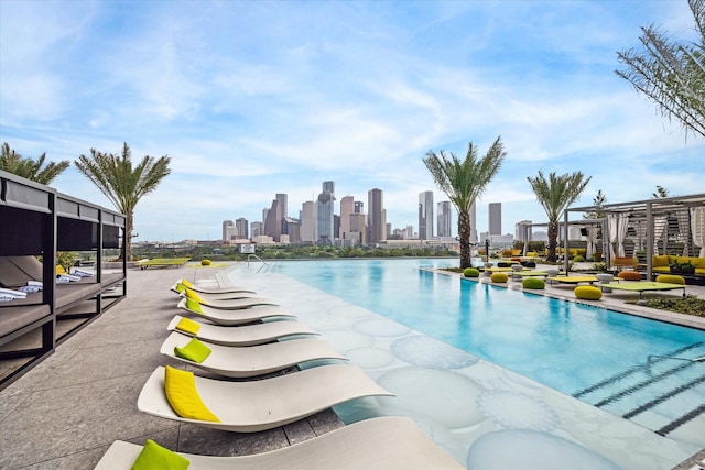 view of pool with a patio area