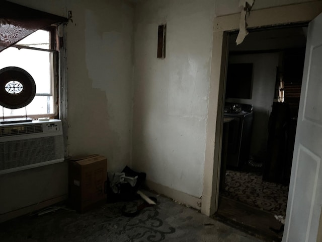 interior space with washer and clothes dryer