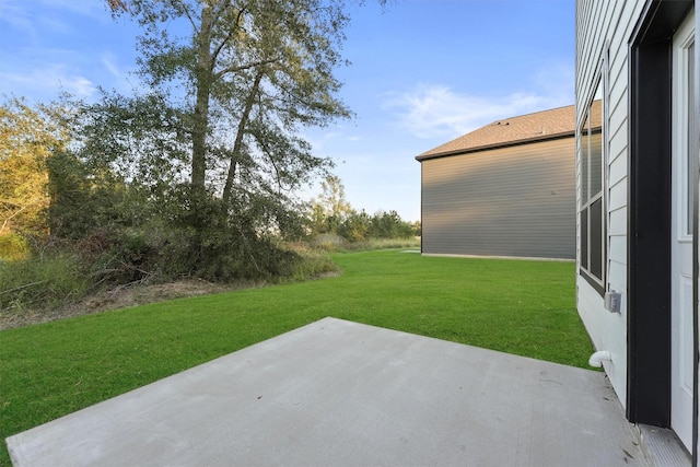 view of yard with a patio area