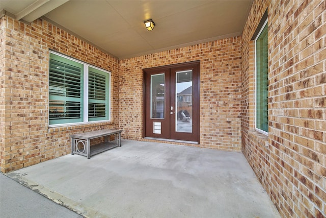 view of patio / terrace featuring french doors