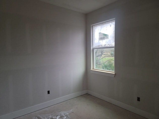 view of spare room