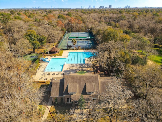 view of swimming pool featuring a patio