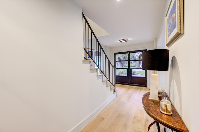 entrance foyer featuring light hardwood / wood-style flooring