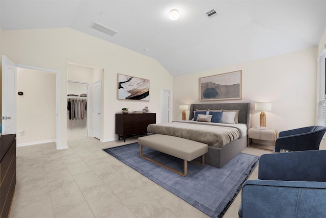 bedroom with vaulted ceiling