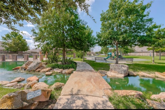 view of community with a playground