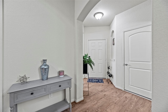 interior space with light hardwood / wood-style floors