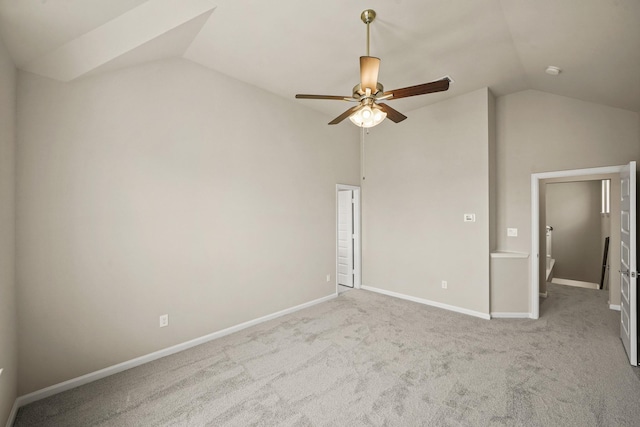 5613 Iris Harvest Ln, Houston, TX 77091 - unfurnished bedroom featuring vaulted ceiling, carpet floors, baseboards, and a ceiling fan