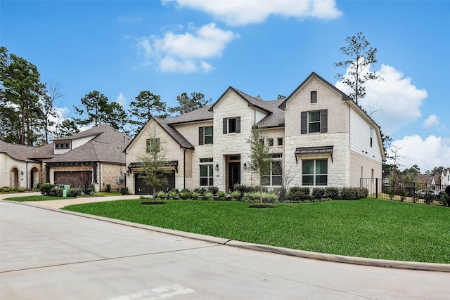 view of front of property with a front lawn