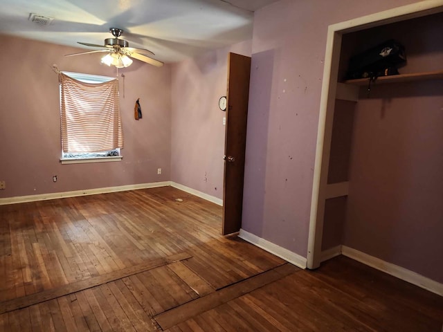 unfurnished bedroom featuring hardwood / wood-style flooring