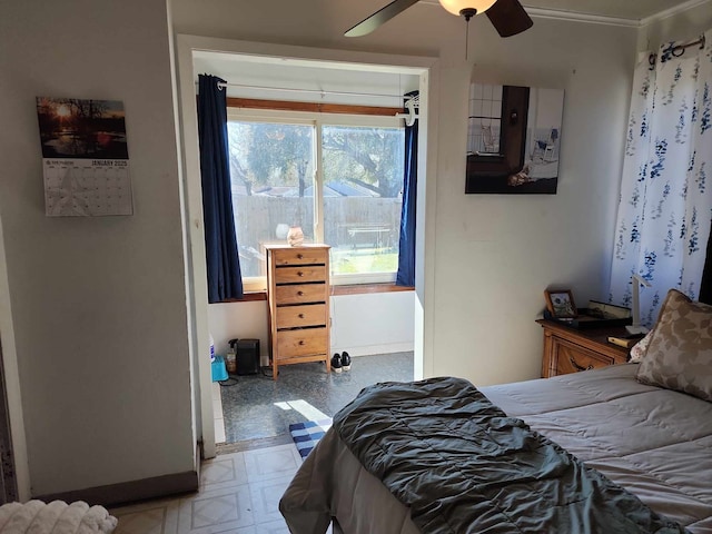 bedroom with ceiling fan