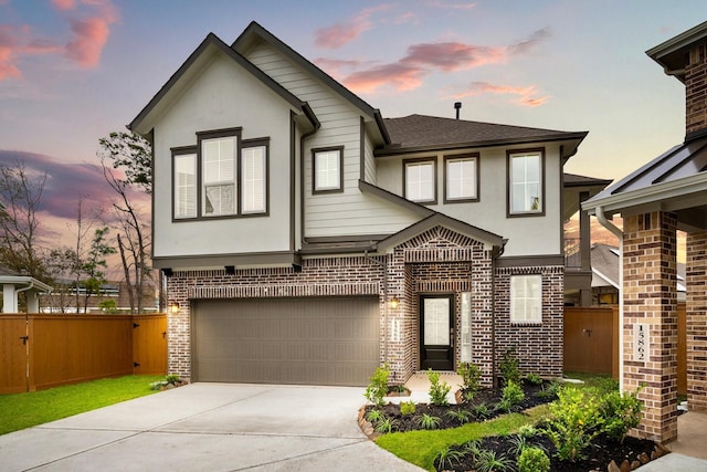 view of front facade featuring a garage