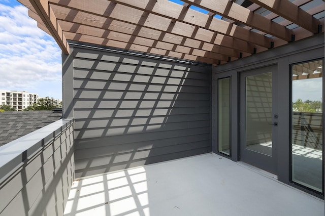 balcony with a pergola