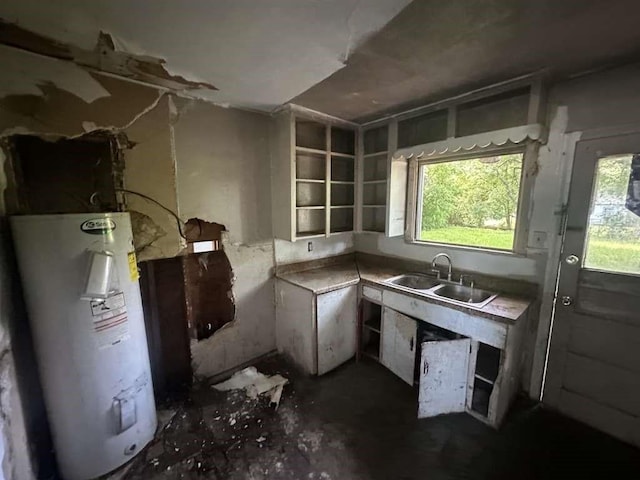 miscellaneous room featuring sink and electric water heater