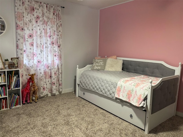 bedroom with carpet