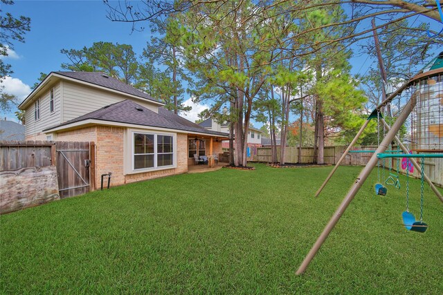 view of yard with a playground