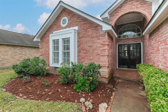 view of exterior entry with french doors