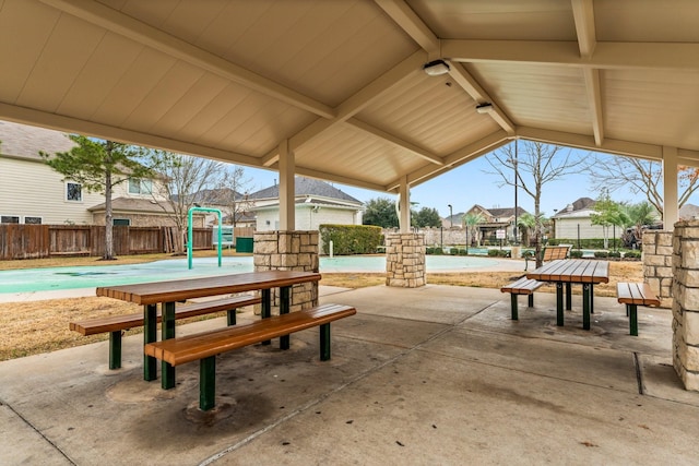 view of patio / terrace featuring a playground