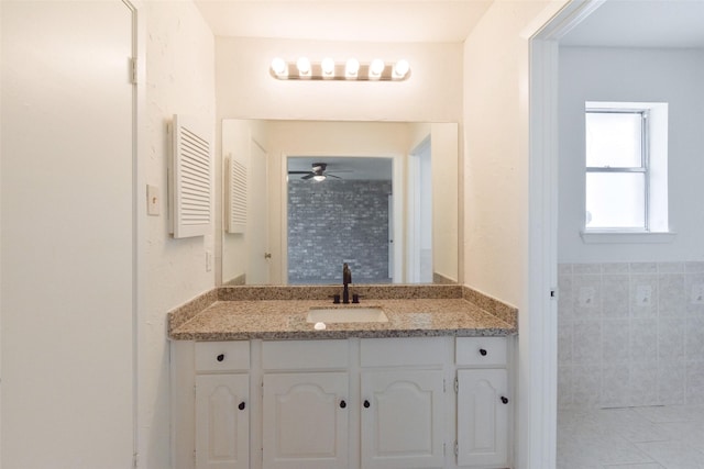 bathroom featuring vanity and tile patterned floors