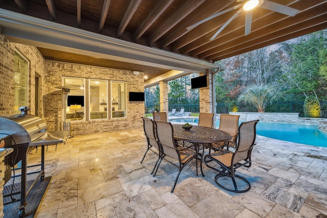 view of patio / terrace with ceiling fan