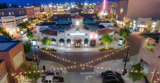 view of aerial view at twilight