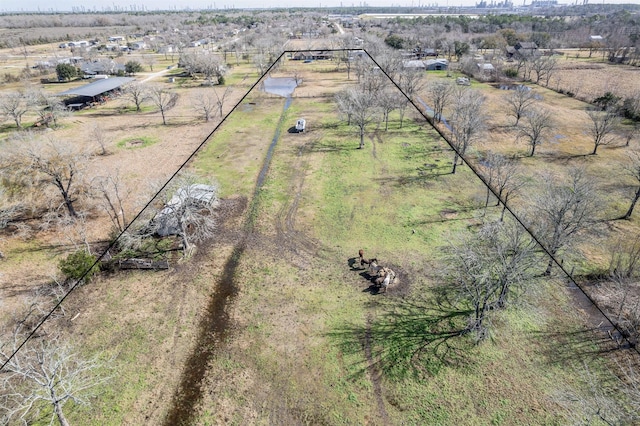 aerial view with a rural view