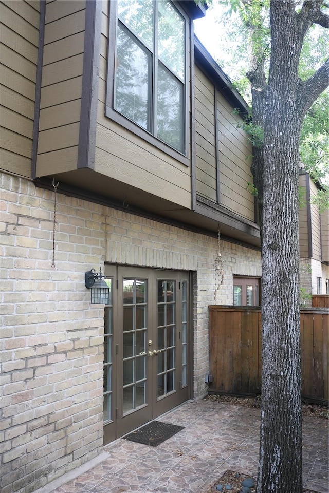 exterior space with french doors and a patio area