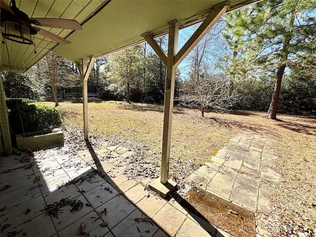 view of patio / terrace with ceiling fan