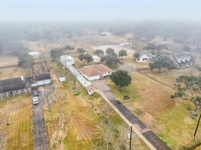 drone / aerial view with a rural view