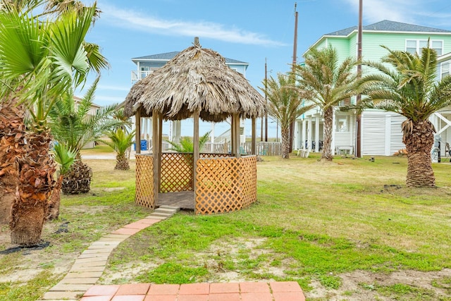 view of yard featuring a gazebo