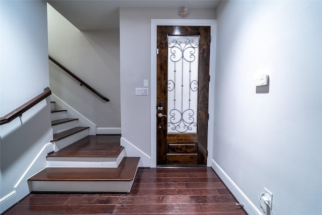 entryway featuring dark hardwood / wood-style floors