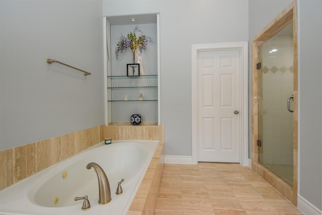 bathroom with independent shower and bath