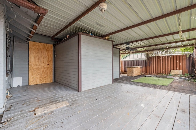 deck featuring ceiling fan