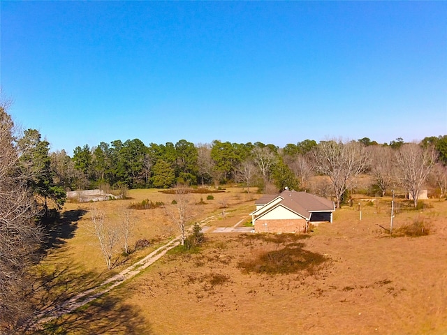 drone / aerial view with a rural view