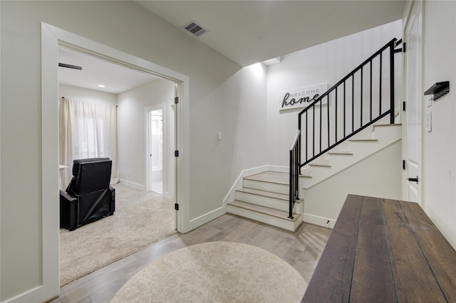 entryway featuring light hardwood / wood-style flooring