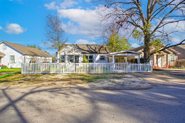 view of single story home