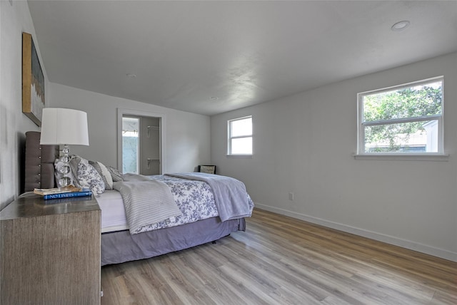 bedroom featuring light hardwood / wood-style floors