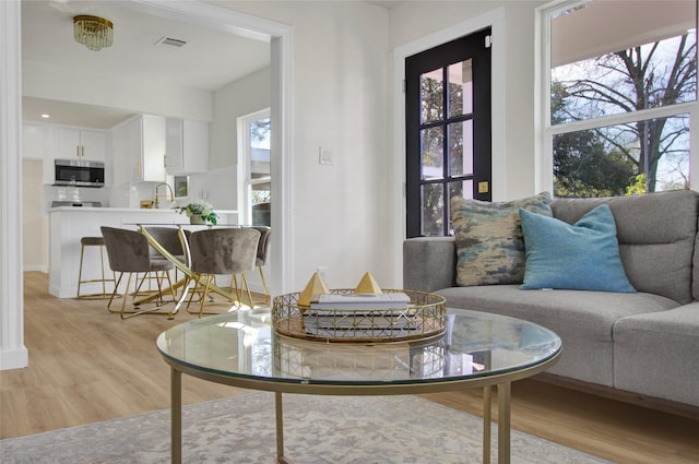 interior space featuring a healthy amount of sunlight and light wood-type flooring