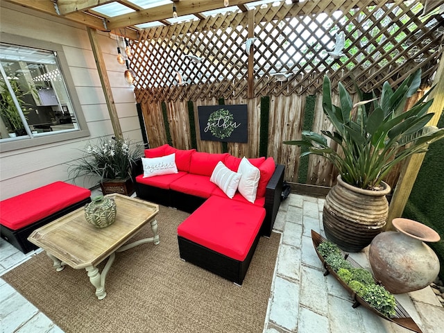 view of patio with an outdoor living space