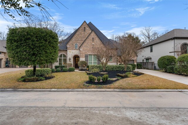 view of front of home featuring a front yard