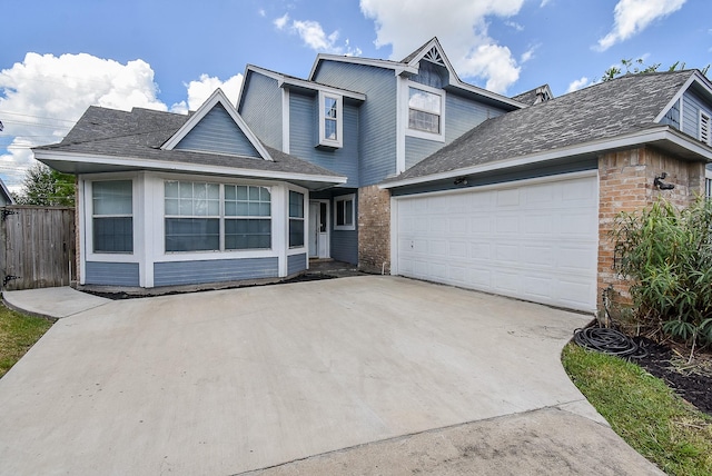 view of front facade featuring a garage