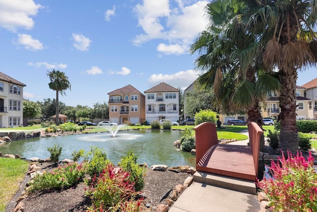 exterior space featuring a water view